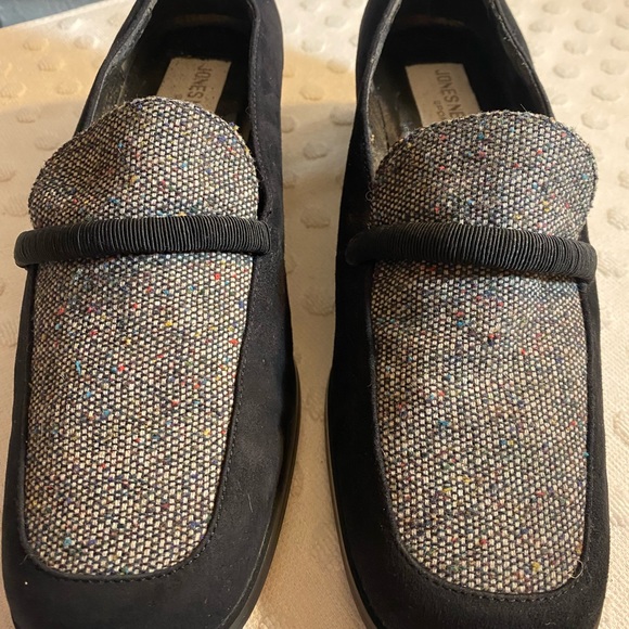 JONES NEW YORK black vegan suede/ gray tweed loafer - Picture 2 of 12